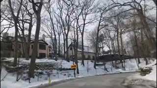 WINNETKA, GLENCEO WINTER TIME WINDY ROAD, SHERIDAN ROAD CHICAGO
