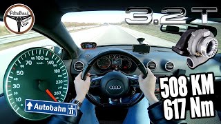 508 KM Audi A3 3.2 TURBO | V-MAX. Highway test. RACEBOX 0-100, 100-200 km/h, 1/4 mile.