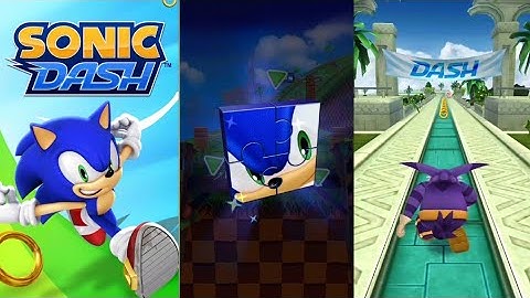 sonic dash game: big character is running to sky sanctuary and green Hill zone 2021