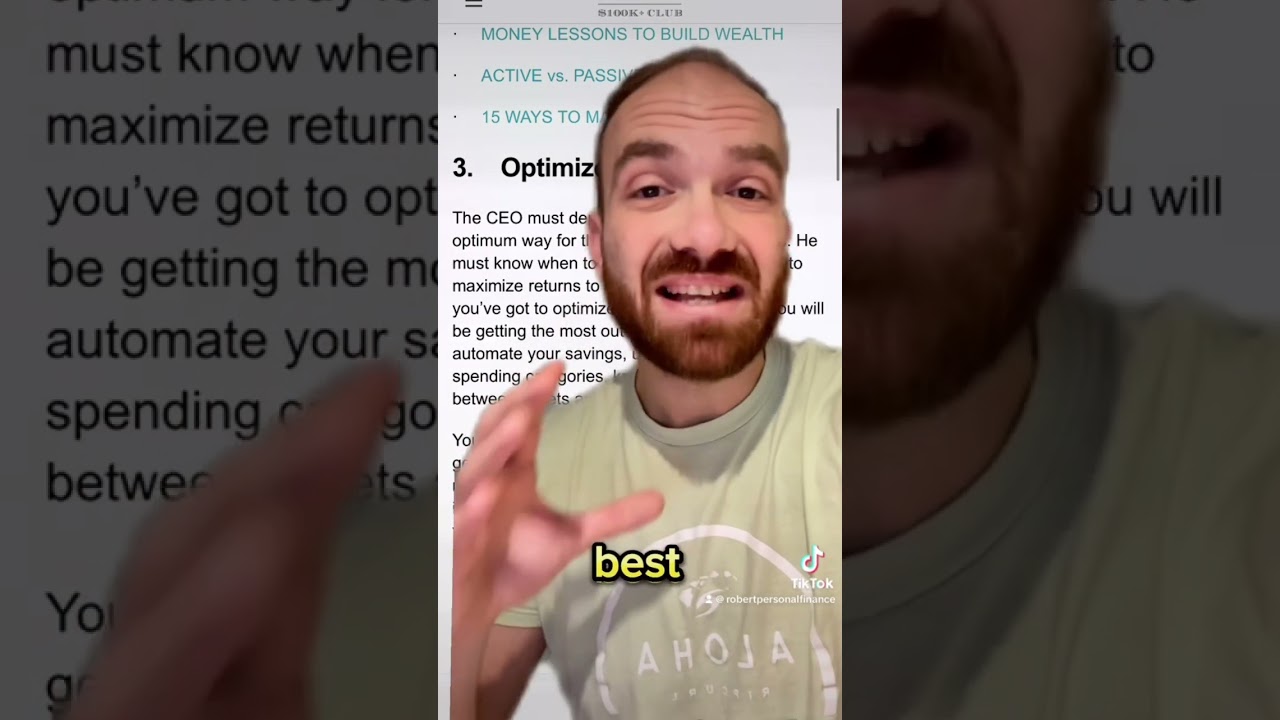 Part II: The CEO method for your personal finances 