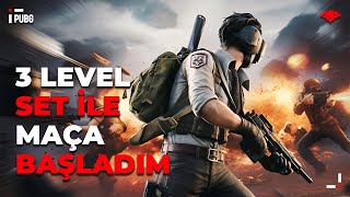 3 LEVEL SET İLE MAÇA BAŞLADIM #PUBG #SOLO