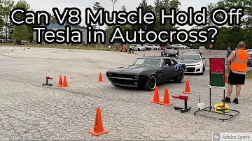 Can V8 Muscle Hold Off Tesla in Autocross?