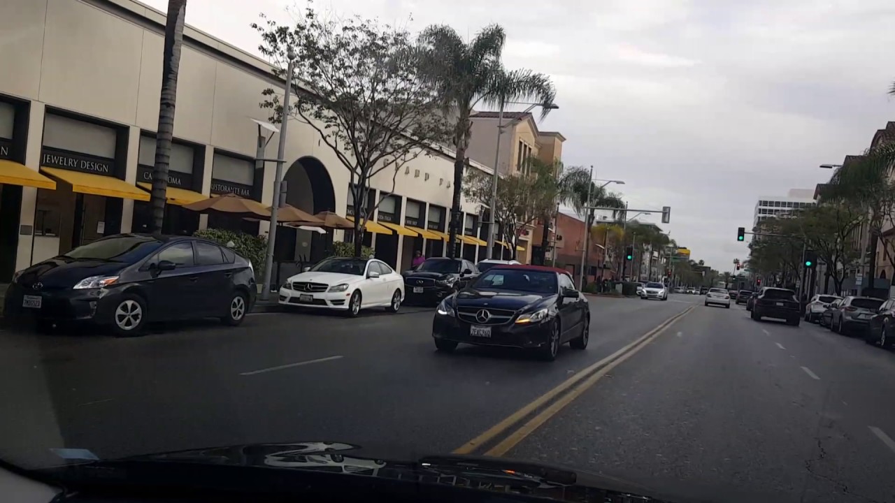 What a nice outfit! Glamorous Beverly Hills. Driving tour of Beverly Hills shopping Area.