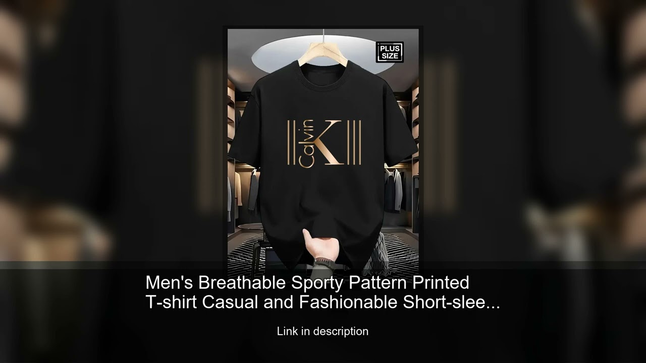 Men's Breathable Sporty Pattern Printed T-shirt Casual and Fashionable Short-sleeved Cotton T-s