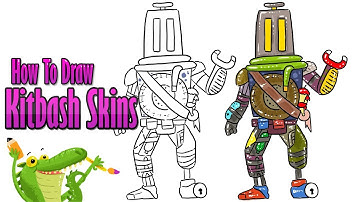 How To Draw and Coloring kitbash skins Fortnite easy step by step ~ for kids