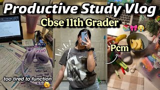 CBSE Class 11 PCM Study Vlog 📚☕ | Realistic Day in My Life 😭🎀 (Productive?)