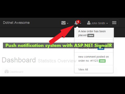 Create a push notification system with SignalR