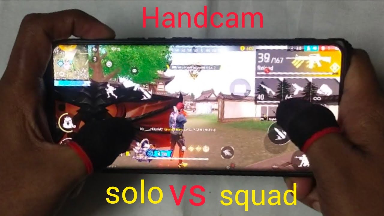 solo vs squad 💪 Handcam Best gameplay 💀 in Garena free fire game