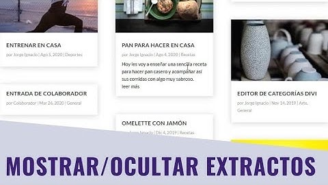 Cómo Mostrar y Ocultar los Extractos en la página de Categoría