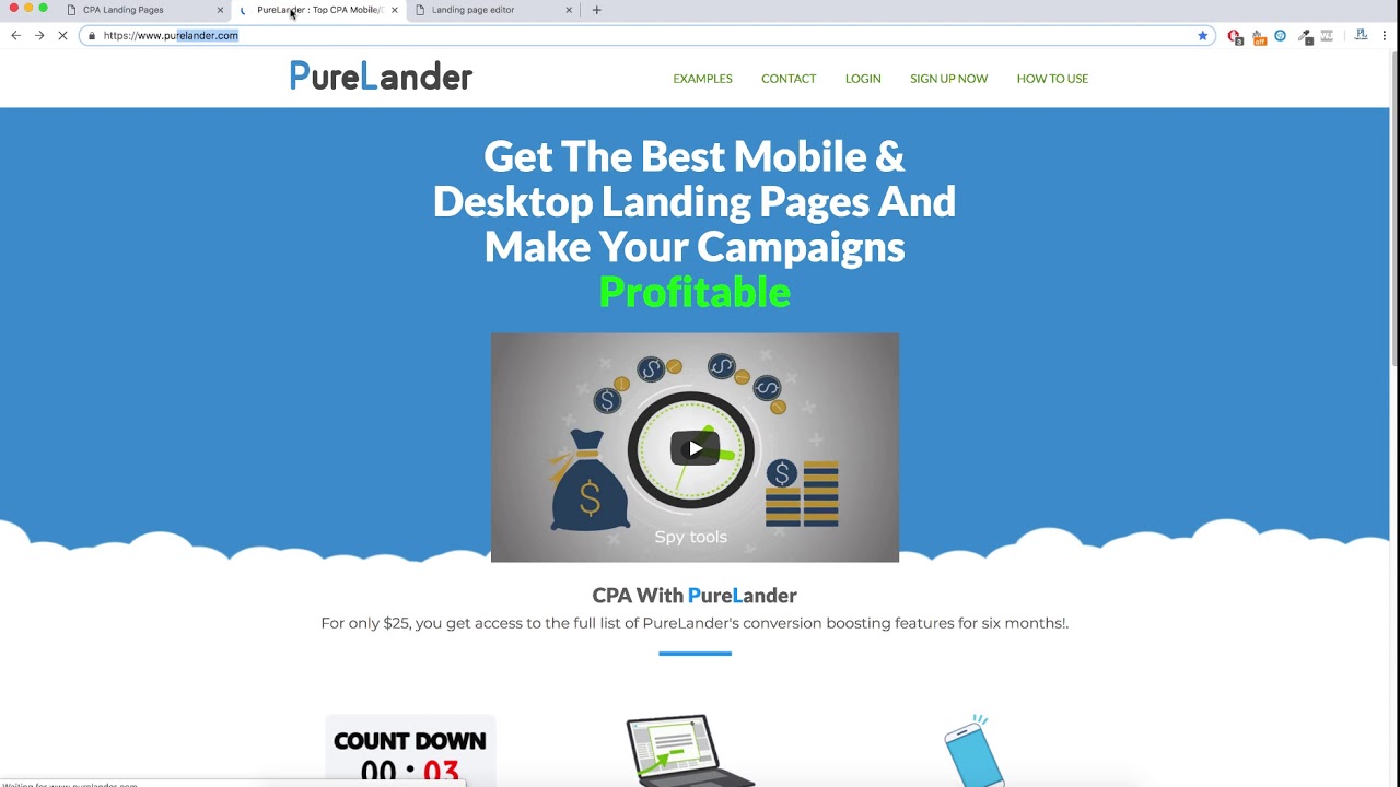 import landing page feature   purelander