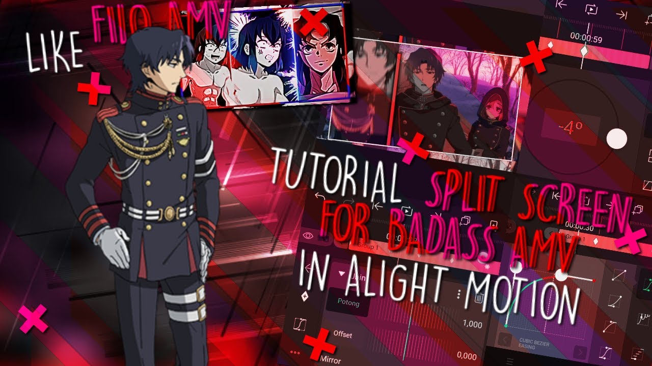 Tutorial split screen for Badass Amv like Filo AMV in Alight motion ...