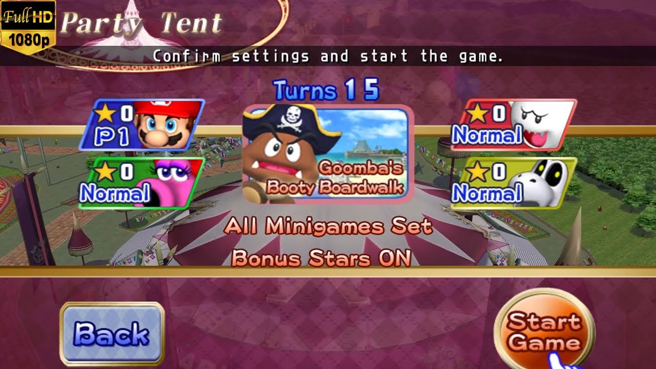 Mario Party 8 - Battle Royale - Goomba's Booty Boardwalk - Mario vs Boo vs Birdo vs Dry Bones