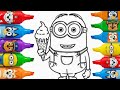 Draw Minions Easy for Kids Step by Step | Drawing and Coloring