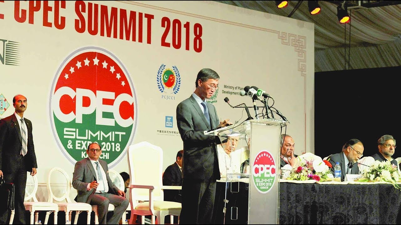 Chinese Ambassador to Pakistan Yao Jing addressing the Summit during the inaugural session