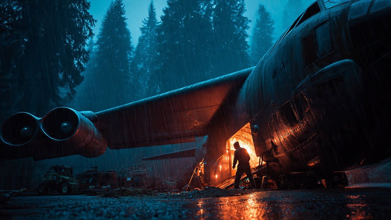 Living Inside an Abandoned B-52 Aircraft — Silent Survival Build (ASMR) 