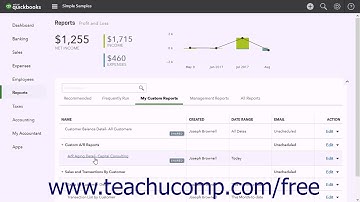 QuickBooks Online Plus 2017 Tutorial Using Report Groups Intuit Training