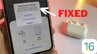 Cannot verify AirPods issue On iOS 16 Fixed !! How To Fix Cannot Verify AirPods Problem On iOS 16