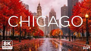 Chicago in Autumn 4K 🌆 | Stunning Riverwalk, Skyline & Golden Autumn Foliage