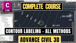 4.15A How to Add Contours Labels with Different Methods on Civil 3d Surfaces|Civil3d Contours Labels