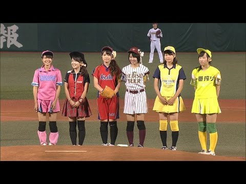 【プロ野球パ】売り子さん集結！koboスタ宮城で異例の始球式 2015/09/18 E-Bs