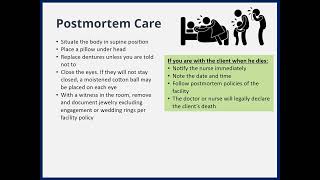 2.6.9 Post Mortem Care Profile