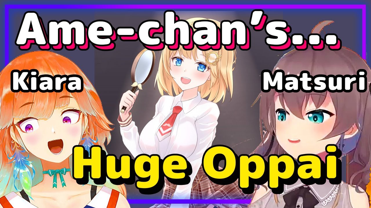 【ENG Sub】Natsuiro Matsuri - and Kiara react to Amelia's Huge Boin Boins