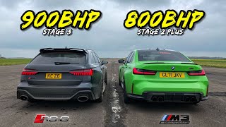 QUATTRO vs X DRIVE.. STAGE 3 900HP RS6 vs STAGE 2 800HP M3