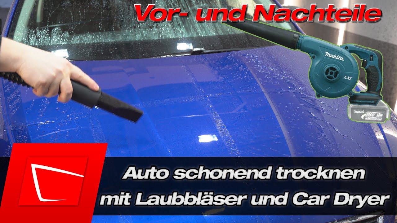 Auto schonend trocknen mit Luft  Akku Laubbläser Makita DUB185