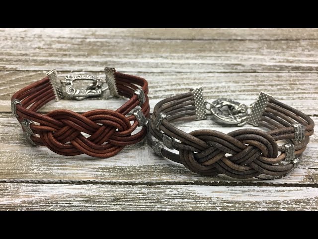 DIY JEWELRY TUTORIAL - Learn how to make the gorgeous Gaelic Circles Leather  Bracelet 