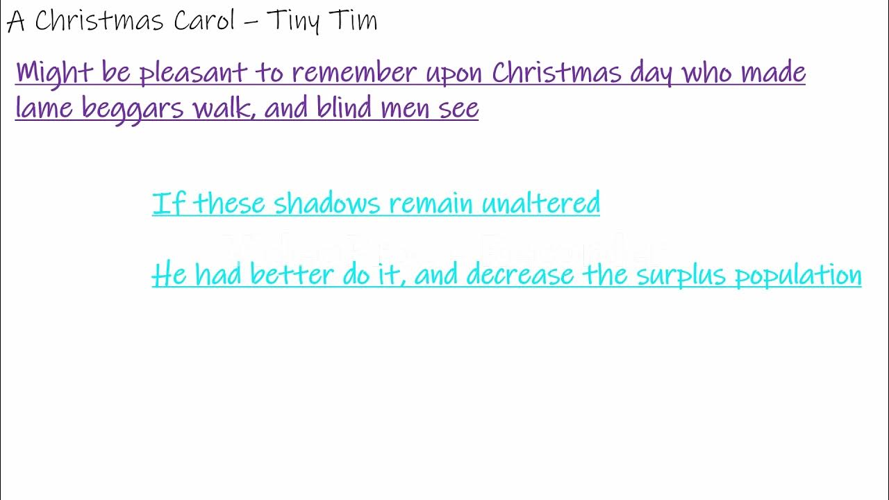 GCSE English A Christmas Carol Tiny Tim (quotes) YouTube