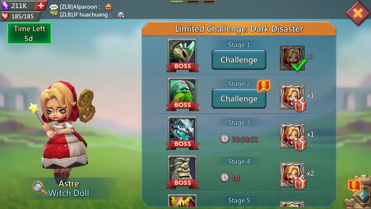 Lords mobile Witch Doll limited Challenge stage 2 auto P2P Team l Dark Disaster stage 2 P2P Auto