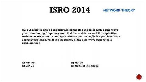 Q71 ISRO 2014 Solutions Electronics | ISRO Scientist / Engineer-SC Electronics Previous Year Paper