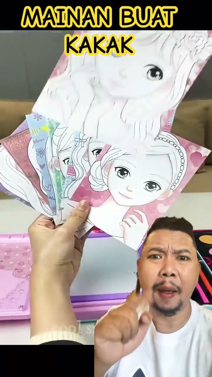 MAINAN MEWARNAI CANTIK BUAT KAKAK!!!??? #cute #makeup #stickers #stationery #coolsmattoys #shorts