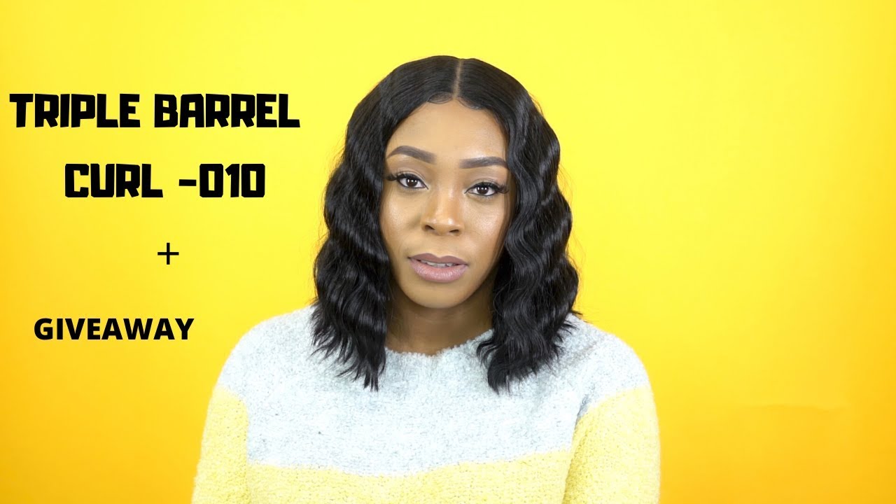 Model Model 5 inch Deep Center Part Lace Front Wig -TRIPLE BARREL CURL 010 +GIVEAWAY --/WIGTYPES.COM