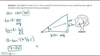 MFM2P 2.5 Solve Problems Using Right Triangles