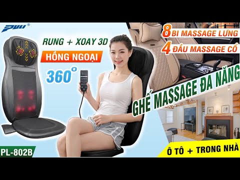 Video Ghế massage lưng hồng ngoại ô tô hoặc tại nhà Puli... - youtube