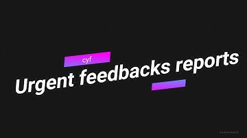 Urgent Feedbacks Reports - A new report available on CYF Quality.