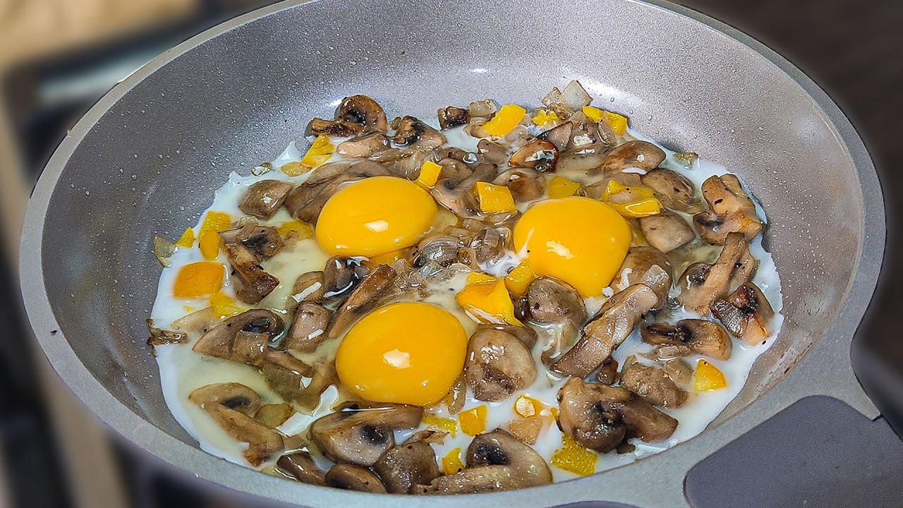 Delicious Breakfast Skillet with Mushrooms ! Fast and Easy Recipe for Family