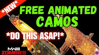 *NEW* FREE ANIMATED CAMO UNLOCK IN 1 GAME! (+ FREE BLUEPRINT \& MASTERY CAMO) MW3 ZOMBIE GLITCH