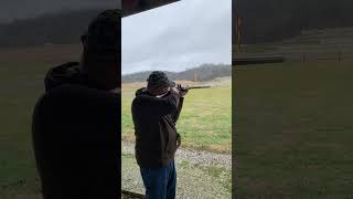 First Shot with new Flintlock Rifle (36 cal squirrel rifle.  recoil is about like a 22 rimfire).