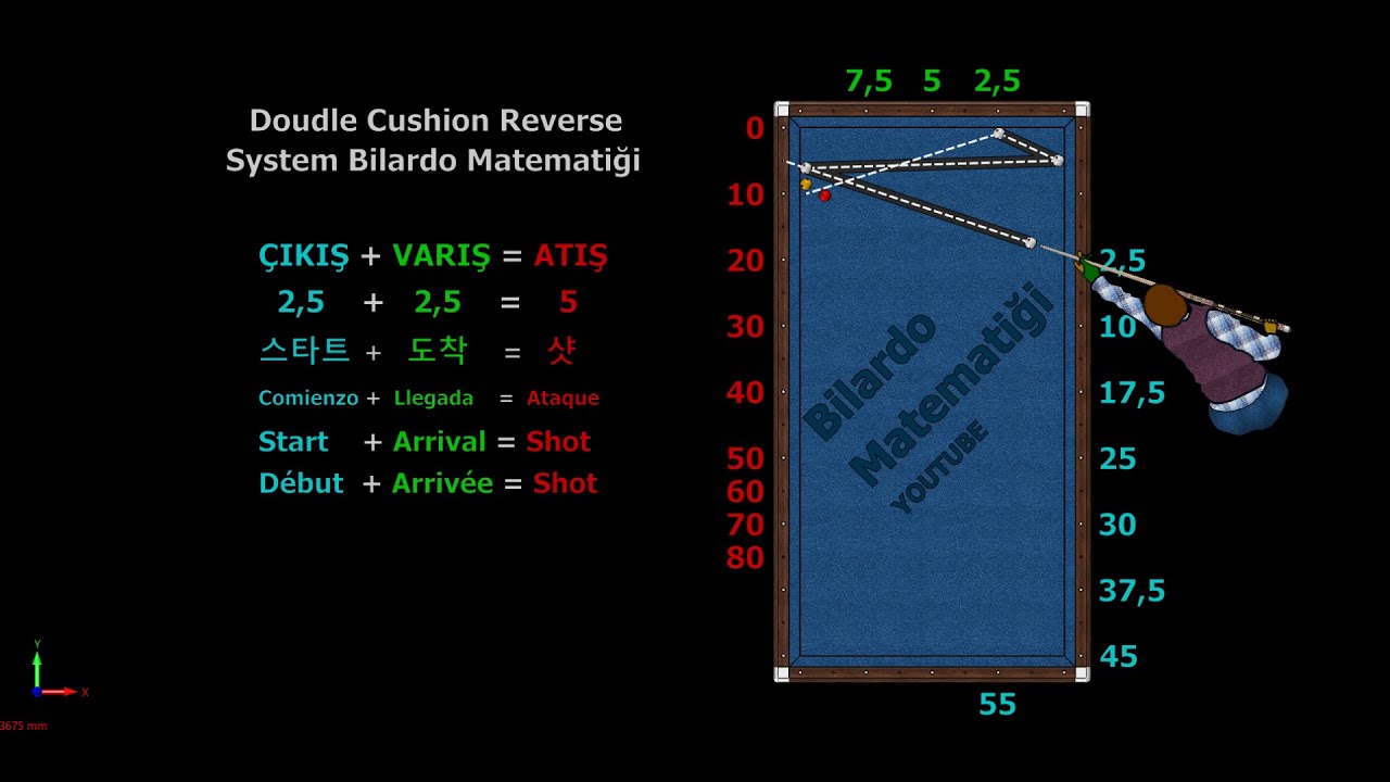 double cushion reverse system bilardo matematigi 3 cushion billiards biljart