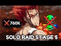 1 unit solo raid stage 5 with no traits  anime last stand