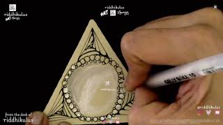 Zentangle Paradox Pearl on Triangle | Mesmerizing Pattern Art from Riddhikulus Art Lounge: Zengems
