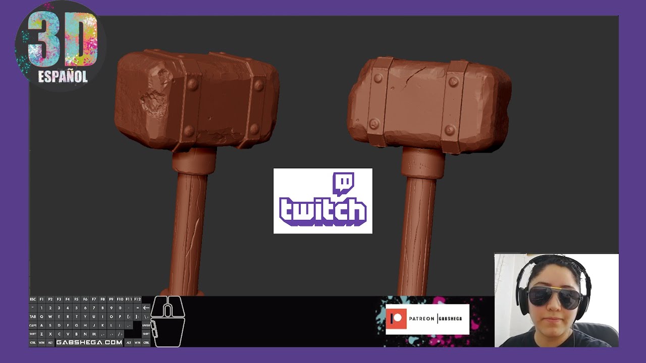Asset 3d para juegos en MAYA 🤓 ZBRUSH SUBSTANCE PAINTER martillo1 - YouTube