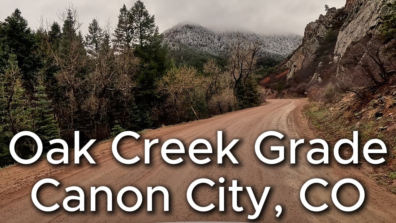 Oak Creek Grade.  Afternoon FPV drive in the mountains. Late April snow makes for a moody scene