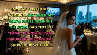 My Dad Skipped My Wedding  But When My S580MHotel Chain Hit the News, Dad Texted Me