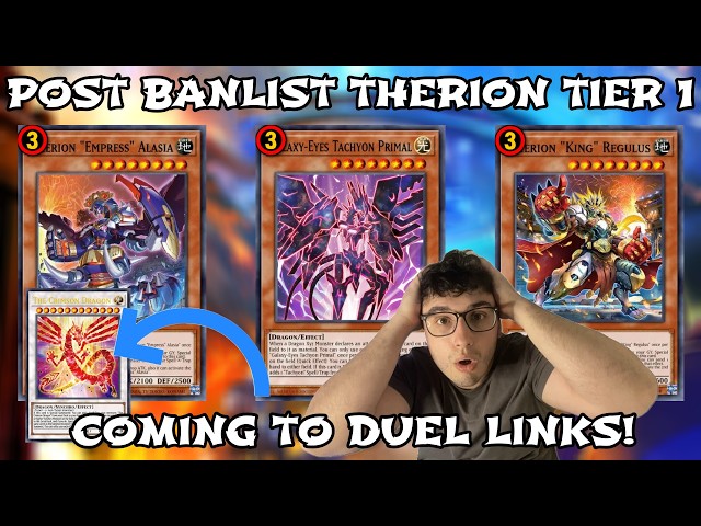 Yu-Gi-Oh! Duel Links || POST BANLIST THERION TIER 1! 2 VERSIONS, COMBO  GUIDE! CRIMSON DRAGON LEAKS! - YouTube