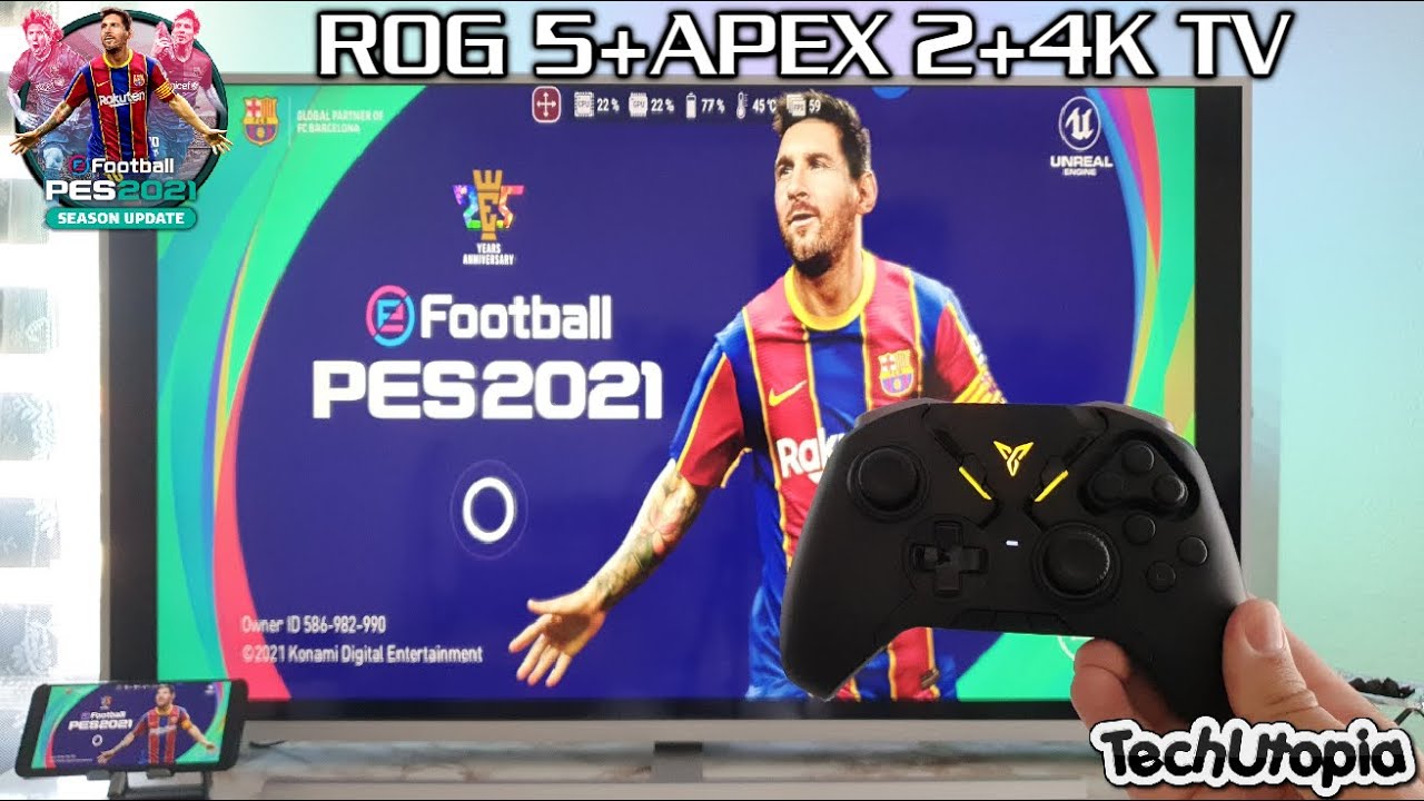 mijn Frons Aanval How to play PES 2021 Mobile with gamepad on 4K TV? ROG 5 Gaming  test/Flydigi Apex 2 Android - YouTube