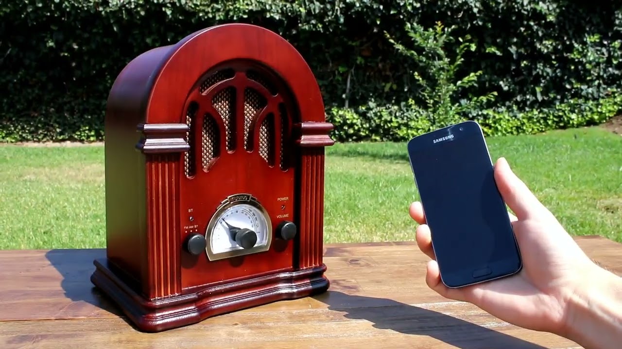  ClearClick Classic Vintage Retro Style AM/FM Radio with  Bluetooth - Handmade Wooden Exterior : Electronics