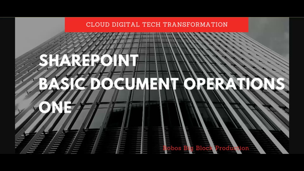 Sharepoint Operations Basic SharePoint Operations - New Documents - YouTube